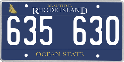 RI license plate 635630