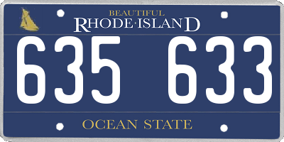RI license plate 635633