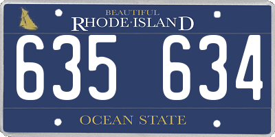 RI license plate 635634