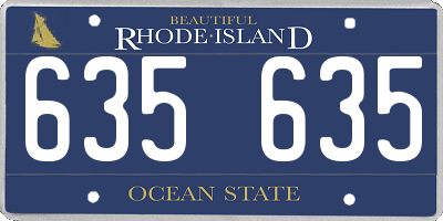 RI license plate 635635