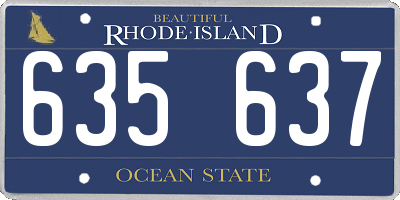 RI license plate 635637