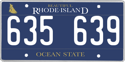 RI license plate 635639