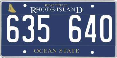 RI license plate 635640