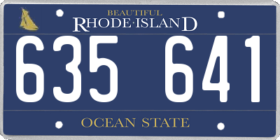 RI license plate 635641