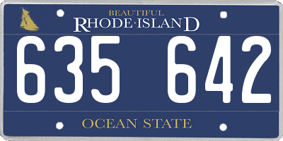 RI license plate 635642