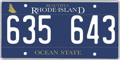 RI license plate 635643