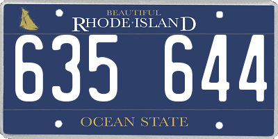 RI license plate 635644