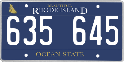 RI license plate 635645