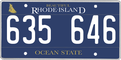 RI license plate 635646