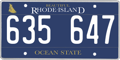 RI license plate 635647
