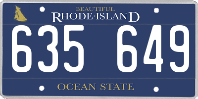 RI license plate 635649