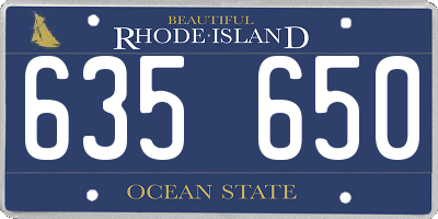 RI license plate 635650
