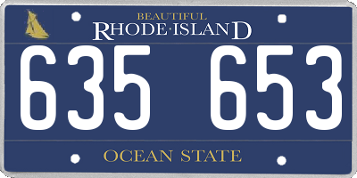 RI license plate 635653