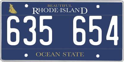 RI license plate 635654