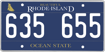 RI license plate 635655