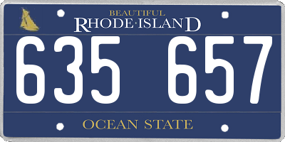 RI license plate 635657