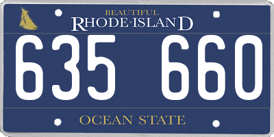 RI license plate 635660