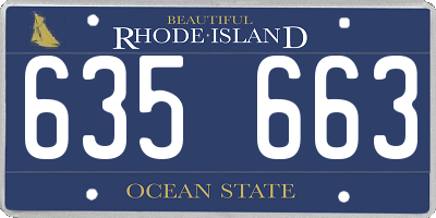 RI license plate 635663