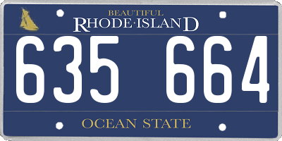 RI license plate 635664