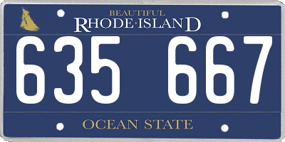 RI license plate 635667