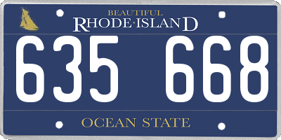 RI license plate 635668