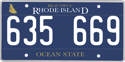 RI license plate 635669