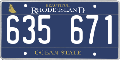 RI license plate 635671