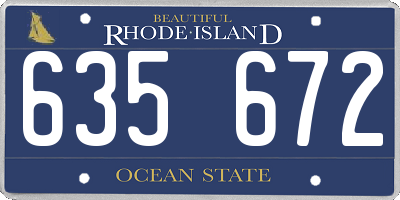 RI license plate 635672
