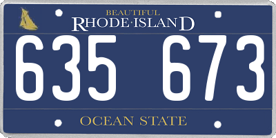RI license plate 635673