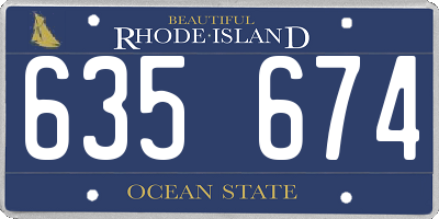 RI license plate 635674