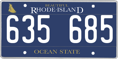 RI license plate 635685