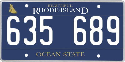 RI license plate 635689