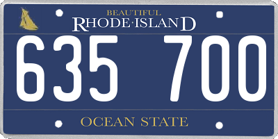 RI license plate 635700