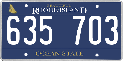 RI license plate 635703