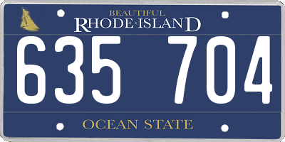 RI license plate 635704