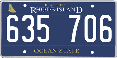 RI license plate 635706