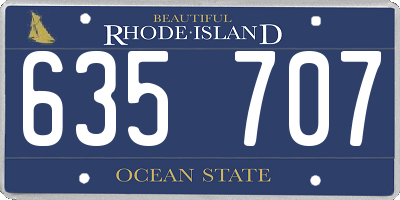 RI license plate 635707