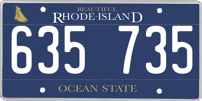 RI license plate 635735