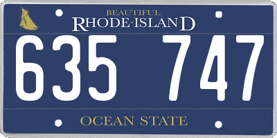 RI license plate 635747