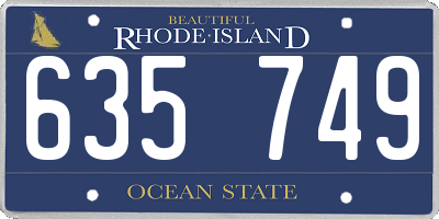 RI license plate 635749