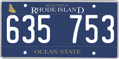 RI license plate 635753