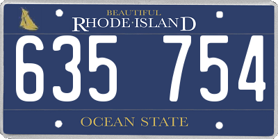RI license plate 635754
