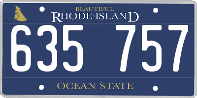 RI license plate 635757