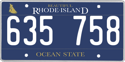 RI license plate 635758
