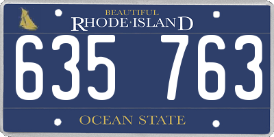RI license plate 635763