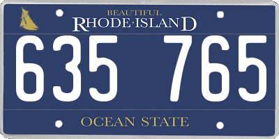 RI license plate 635765