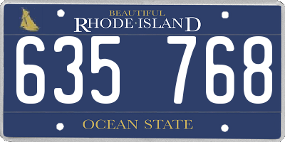 RI license plate 635768