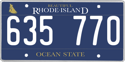 RI license plate 635770