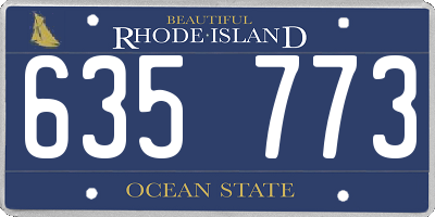 RI license plate 635773