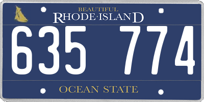 RI license plate 635774
